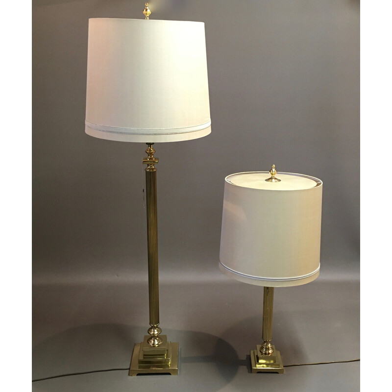 Duo lampadaire et lampe vintage assortis, 1960