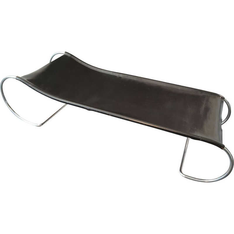 Vintage Tubular Steel & Leather LS 22 Lounger by Anton Lorenz for Thonet, Germany 1940