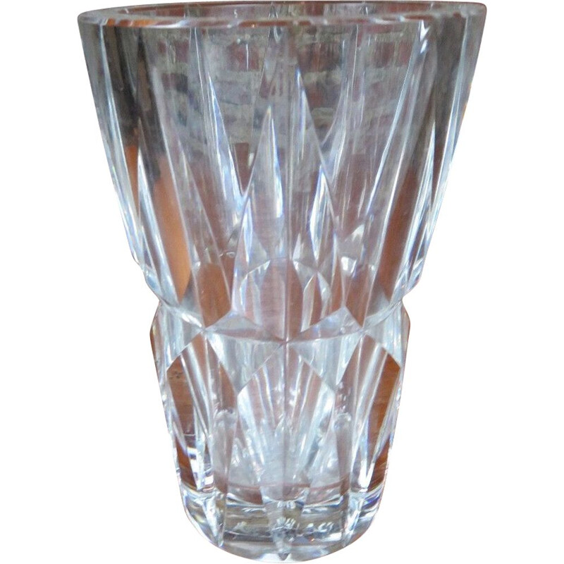 Vaso di cristallo vintage Saint Louis Camaret 1950