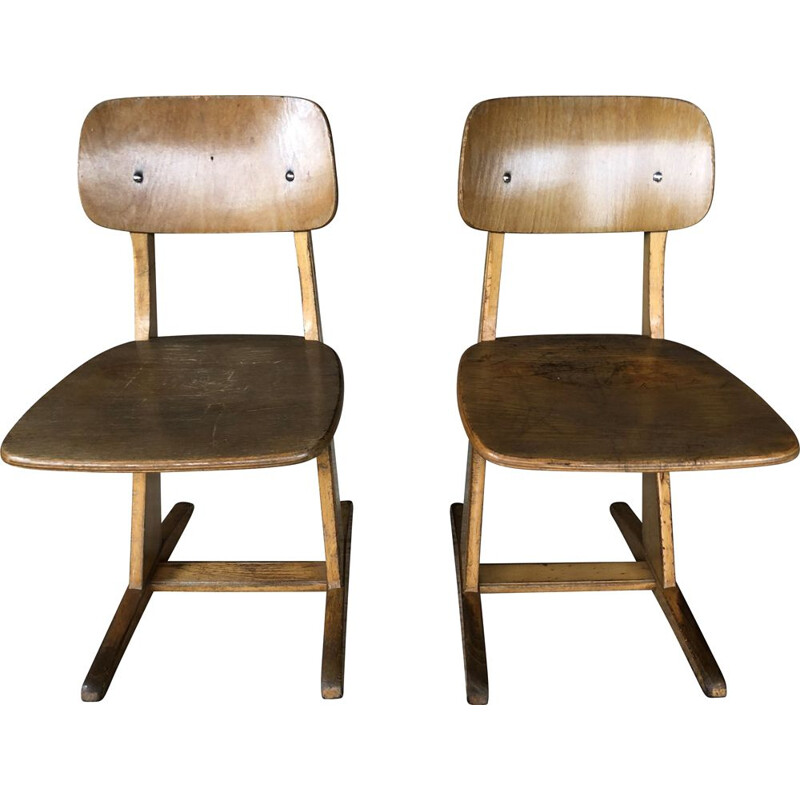 Pair of vintage children's chairs, large size model by Casala