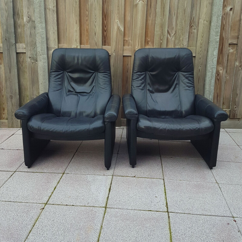 Pair of DS50 leather armchairs by De Sede, Switzerland, 1970s