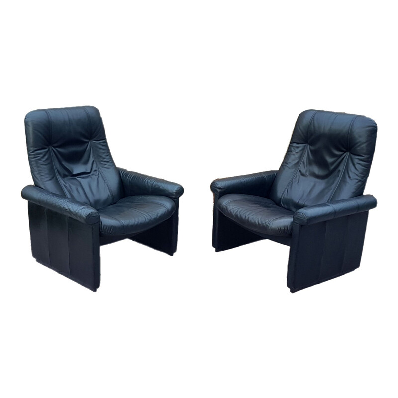 Pair of DS50 leather armchairs by De Sede, Switzerland, 1970s