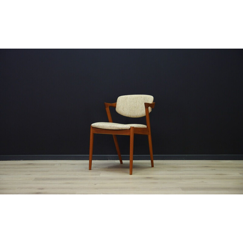 Suite de 4 chaises vintage scandinaves beige de Kai Krisiansen