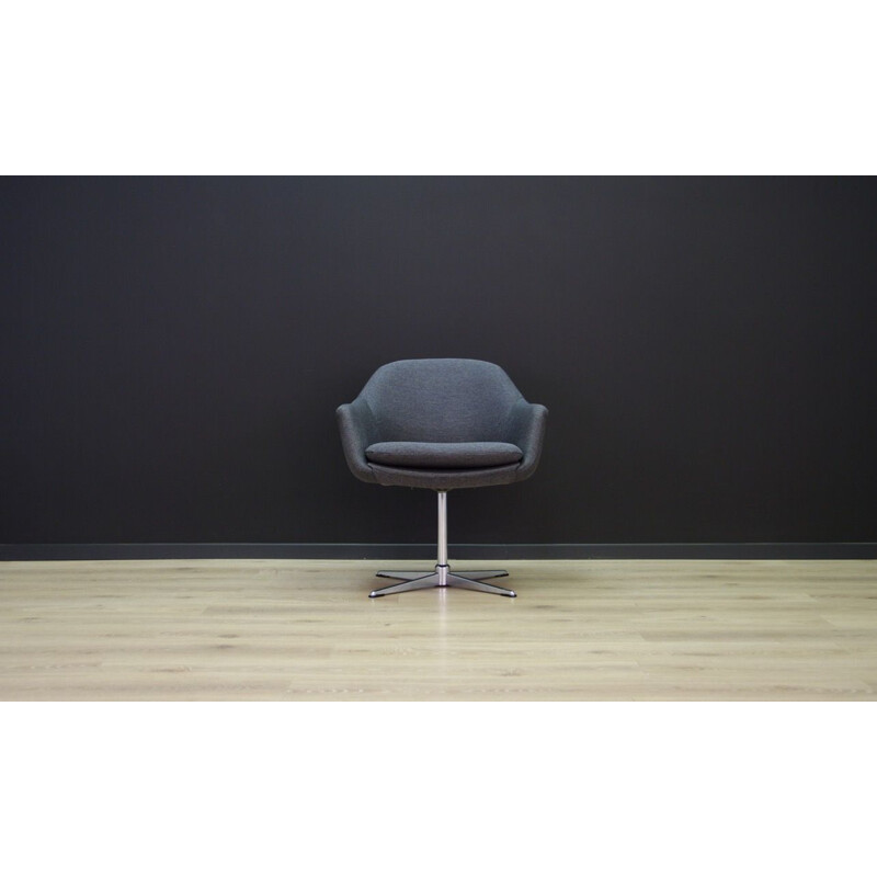 Fauteuil pivotant vintage danois gris, 1960-1970