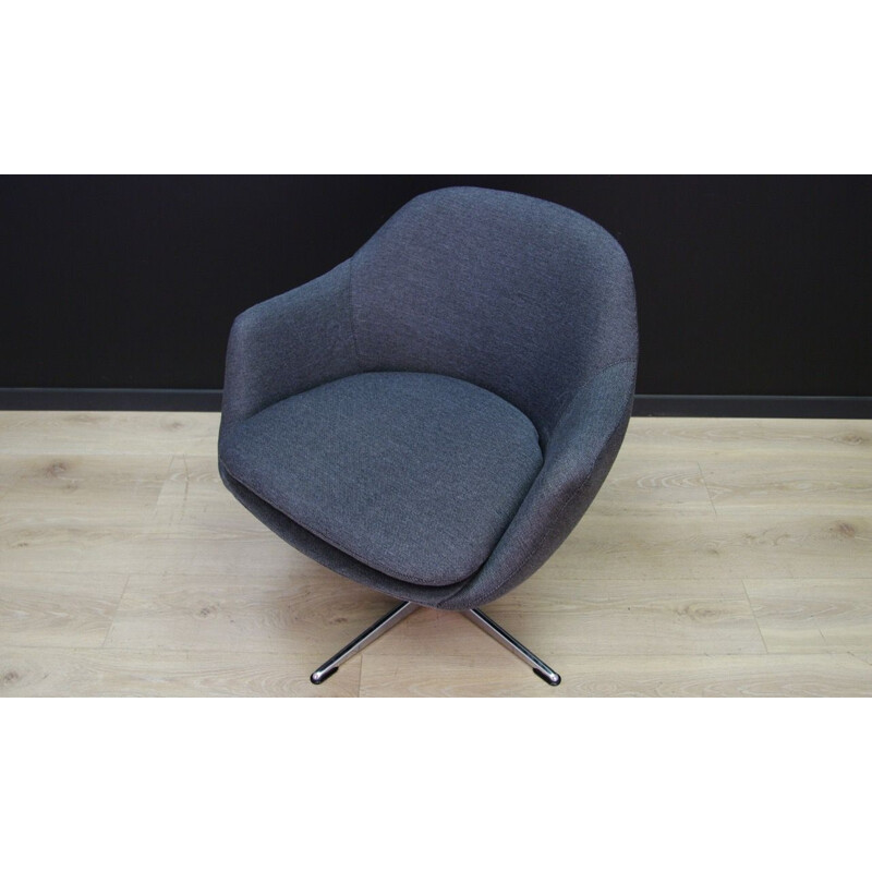 Fauteuil pivotant vintage danois gris, 1960-1970