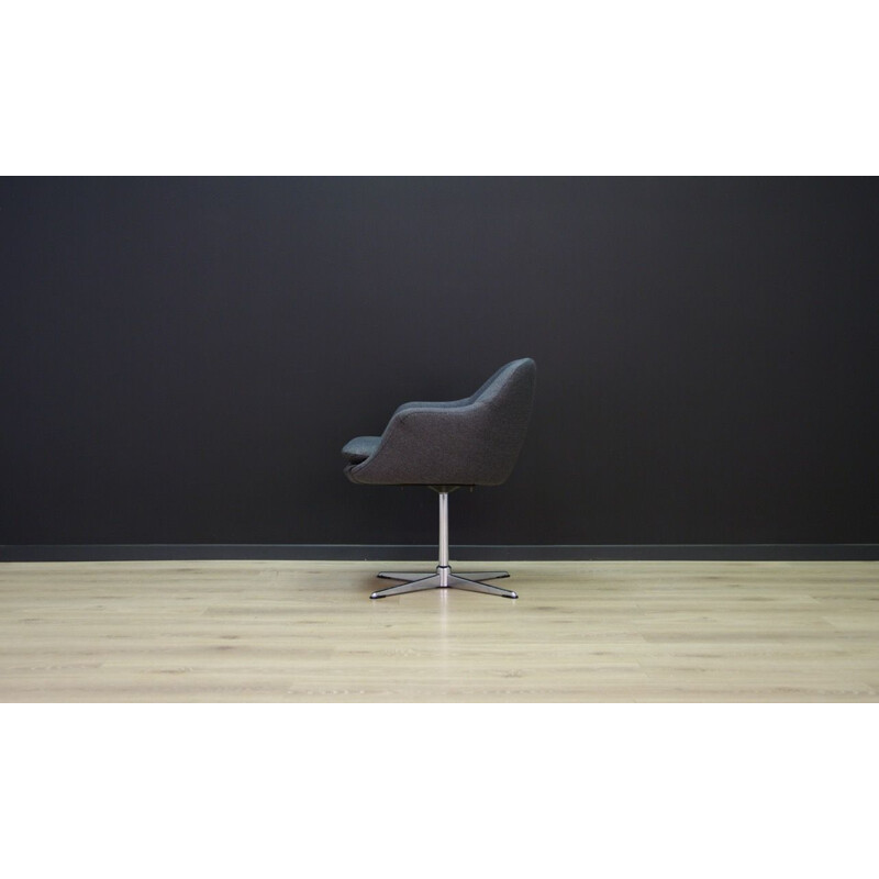Vintage Danish grey swivel armchair, 1960-1970