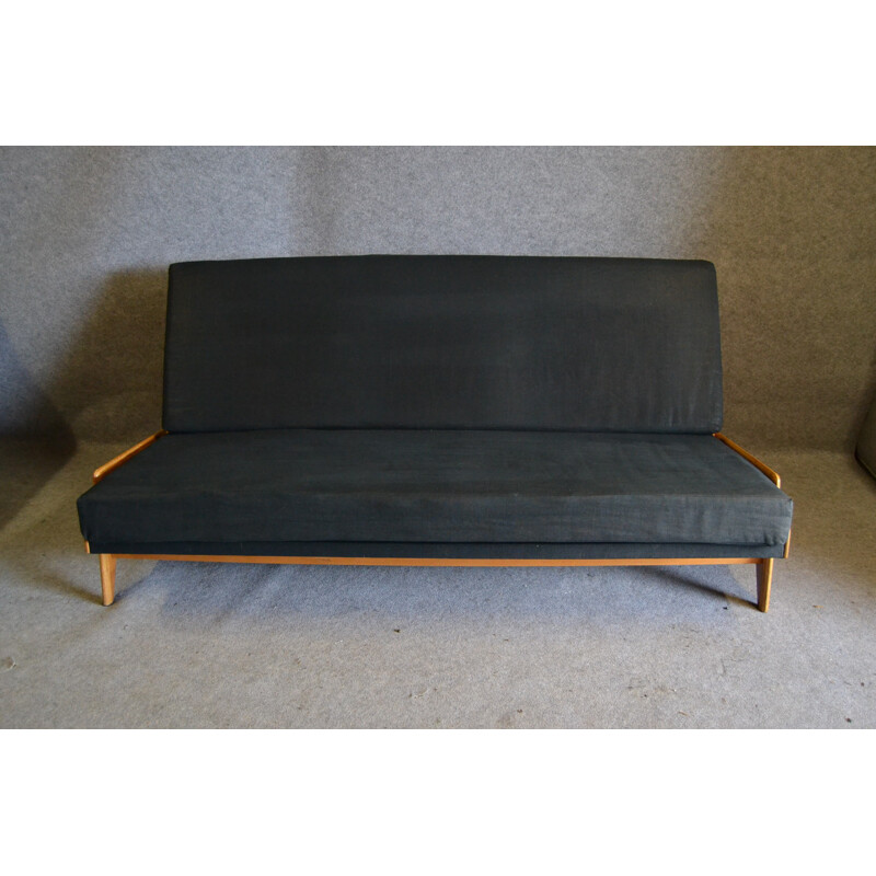 Bobois black convertible bench, Gérard GUERMONPREZ - 1955