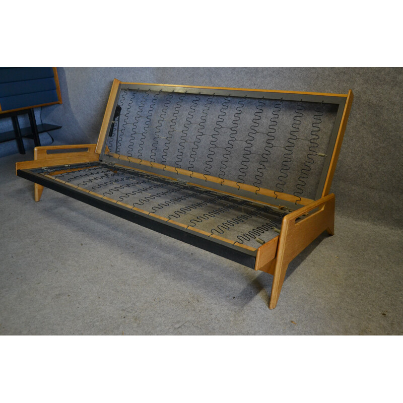 Bobois black convertible bench, Gérard GUERMONPREZ - 1955