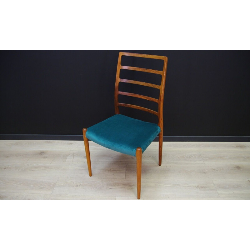 Vintage rosewood and green fabric chair by Niels O.Moller, 1960s