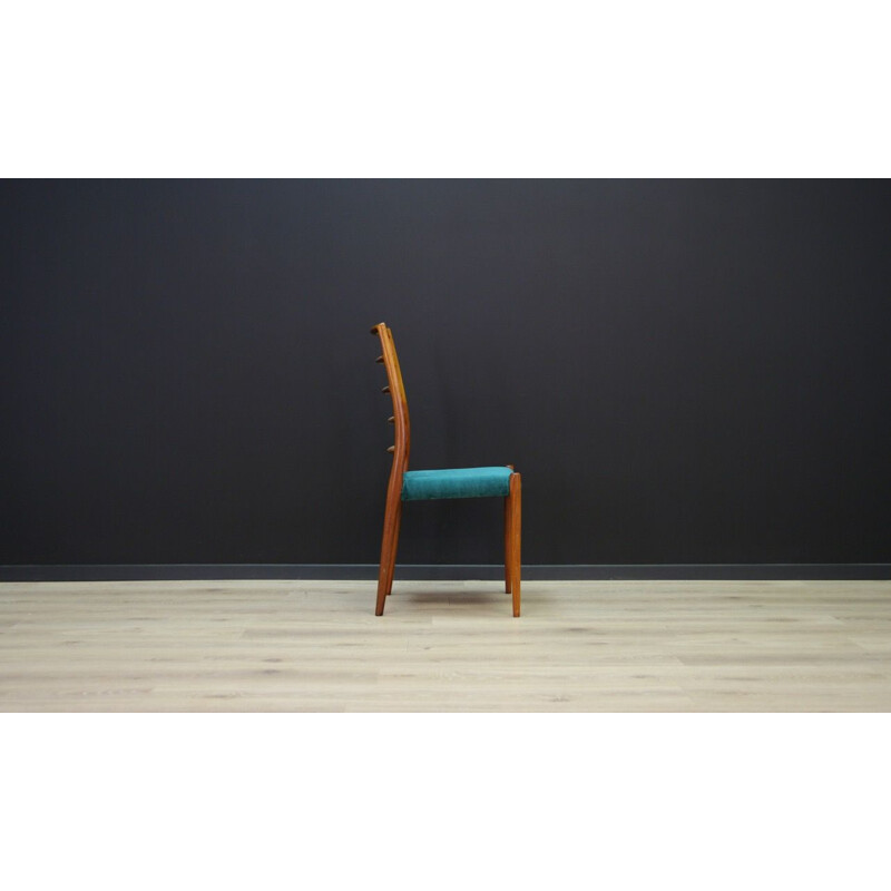 Vintage rosewood and green fabric chair by Niels O.Moller, 1960s