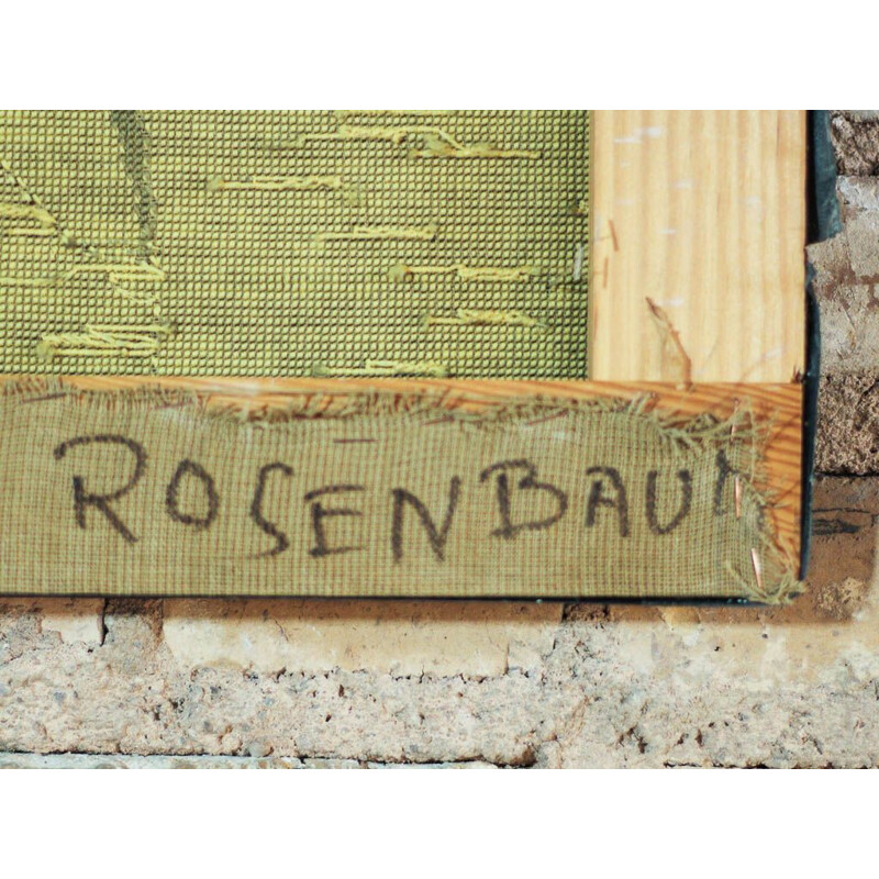 Tableau vintage sur cadre en bois par Galerie Delaunay