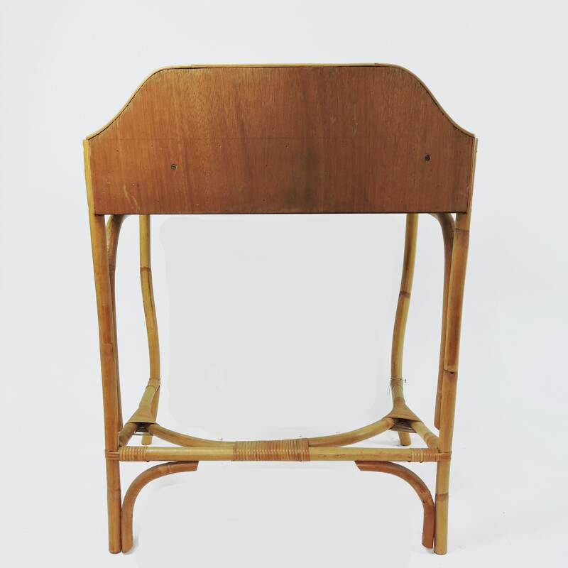 Vintage cane and bamboo Desk, 1970s