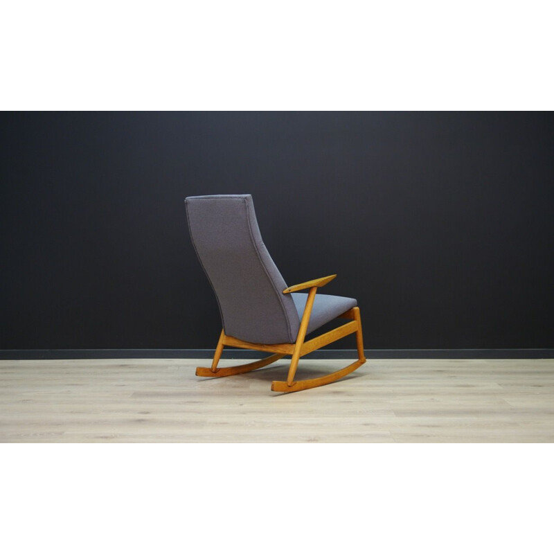 Vintage scandinavian rocking chair in ashwood, 1970s