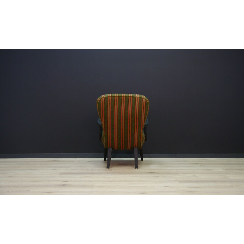 Vintage scandinavian armchair in wood and fabric, 1970s