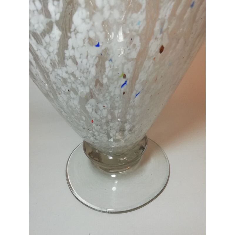 Vintage white Murano glass vase