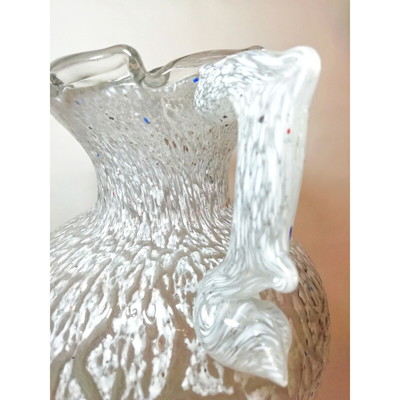 Vintage white Murano glass vase