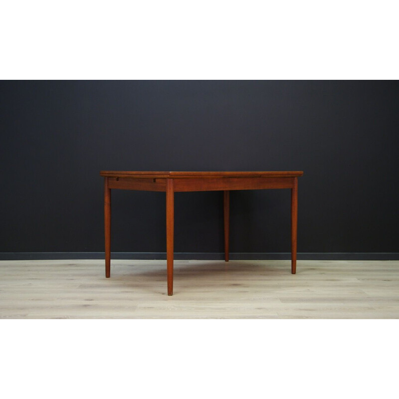 Table à repas scandinave vintage en teck, 1960-70