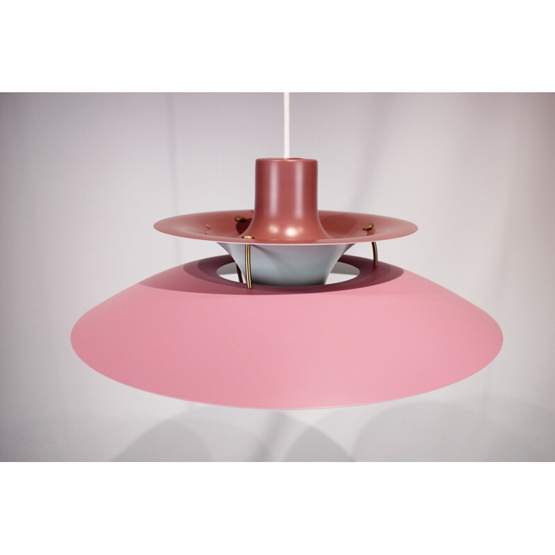 Pink vintage PH5 pendant lamp by Poul Henningsen and Louis Poulsen