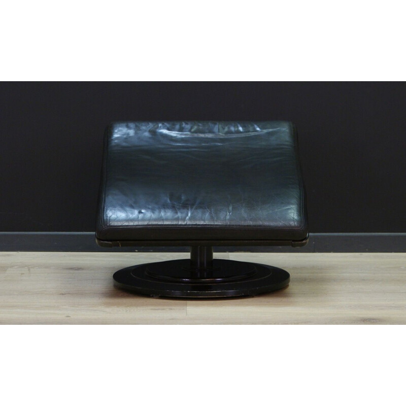 Danish vintage foot rest in leather