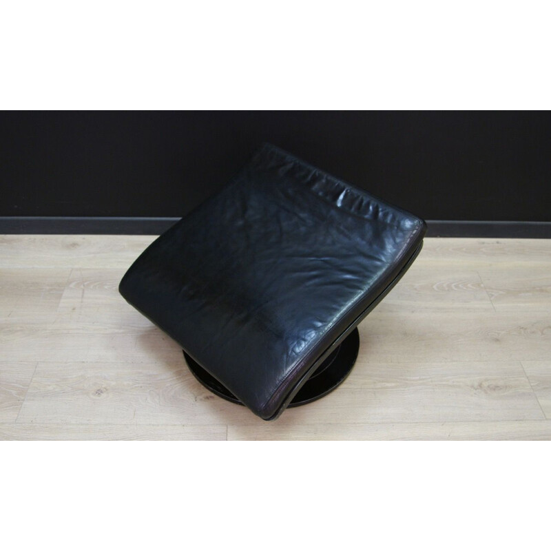 Danish vintage foot rest in leather