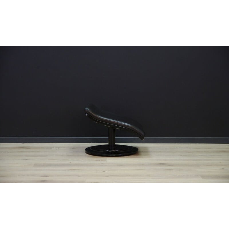 Danish vintage foot rest in leather