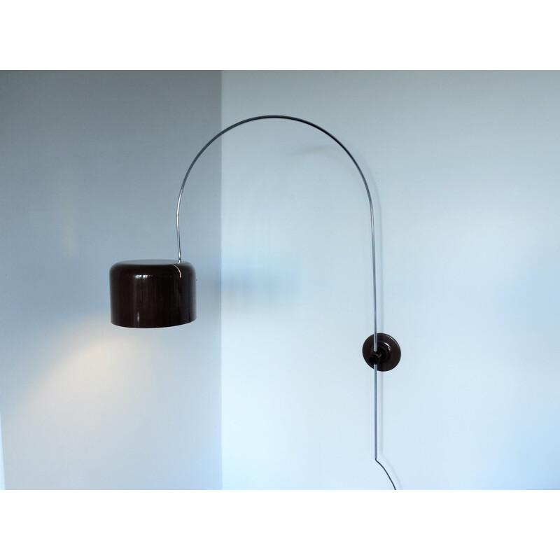 Brown Coupé wall lamp by Joe Colombo for Oluce, Italy 1967