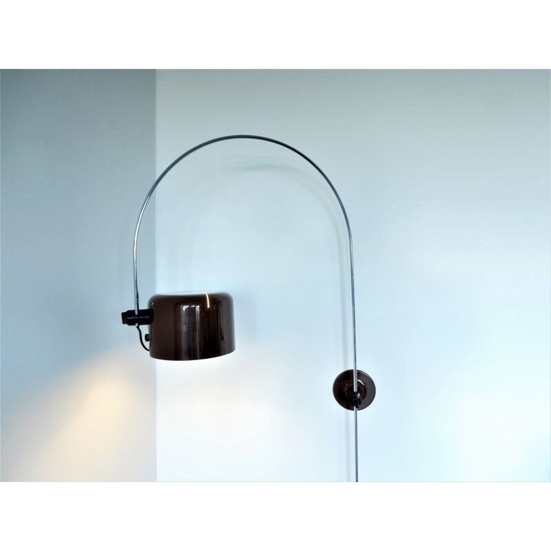 Brown Coupé wall lamp by Joe Colombo for Oluce, Italy 1967