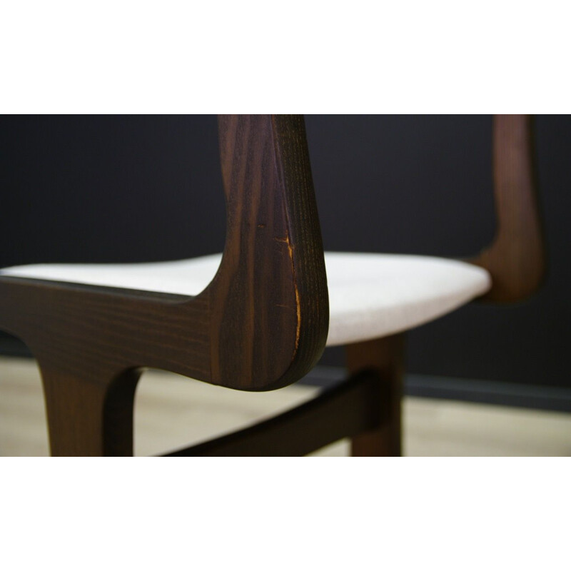 Ensemble de 6 chaises grises vintage, design scandinave, 1960-1970