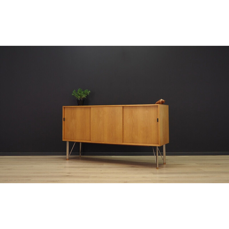 Vintage danish sideboard in ashwood and metal 1960