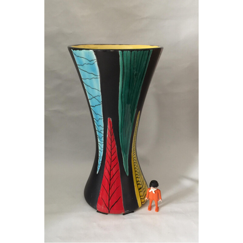 Jarrón vintage de cerámica esmaltada de Gabriel Formaintraux