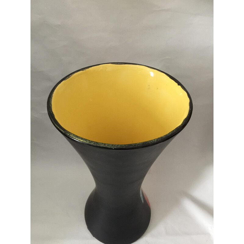 Vaso in ceramica smaltata vintage di Gabriel Formaintraux