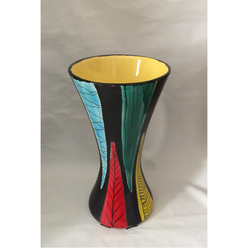 Jarrón vintage de cerámica esmaltada de Gabriel Formaintraux