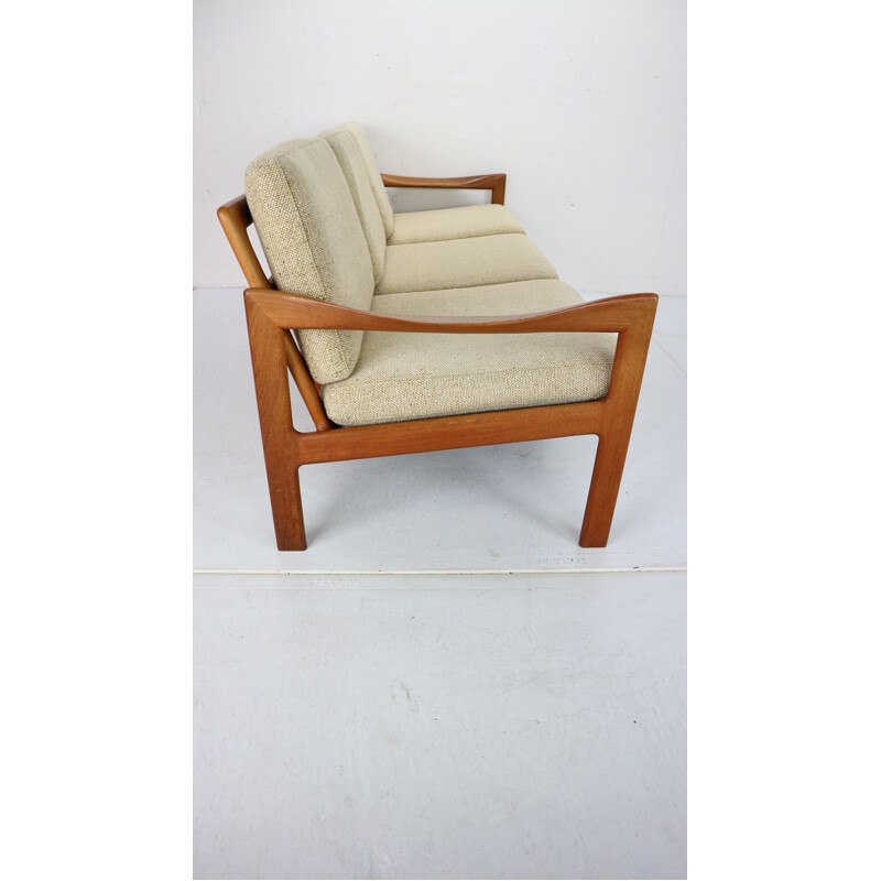 Vintage three-seater teak sofa by Illum Wikkelsø for Niels Eilersen, Denmark, 1960