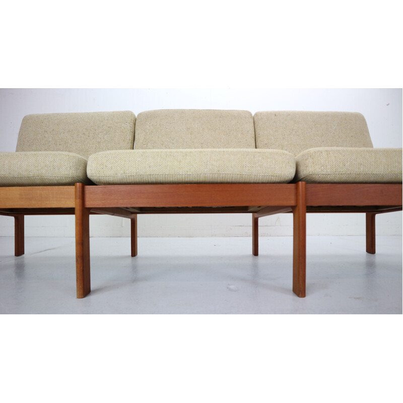 Vintage three-seater teak sofa by Illum Wikkelsø for Niels Eilersen, Denmark, 1960