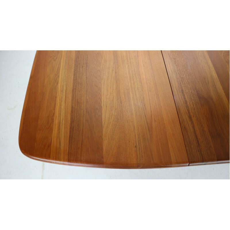 Vintage Solid Teak Oval Extendable Dinning Table by Glostrup Møbelfabrik, 1960