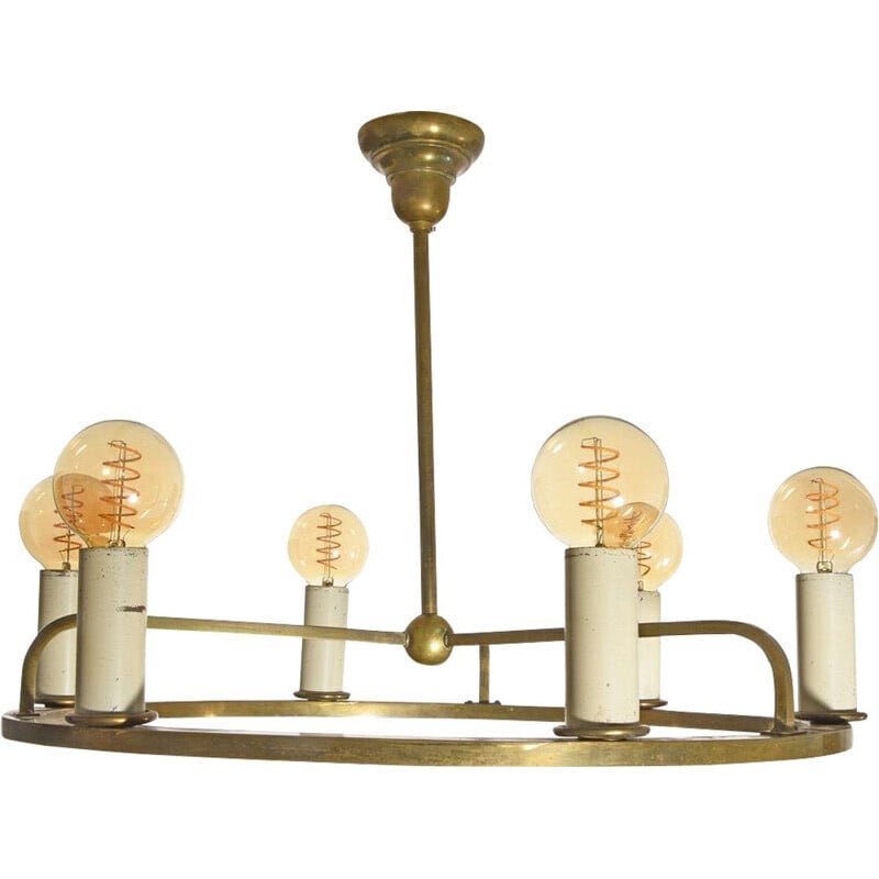 Vintage Art Deco Bauhaus chandelier, Germany 1930s