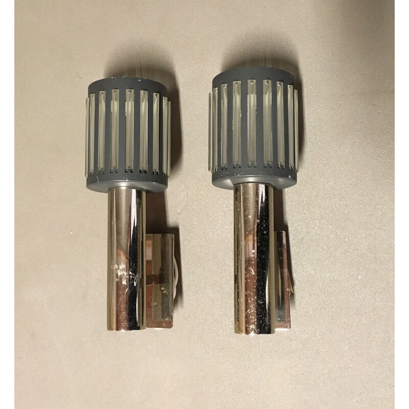 Pair of vintage metal sconces 1950