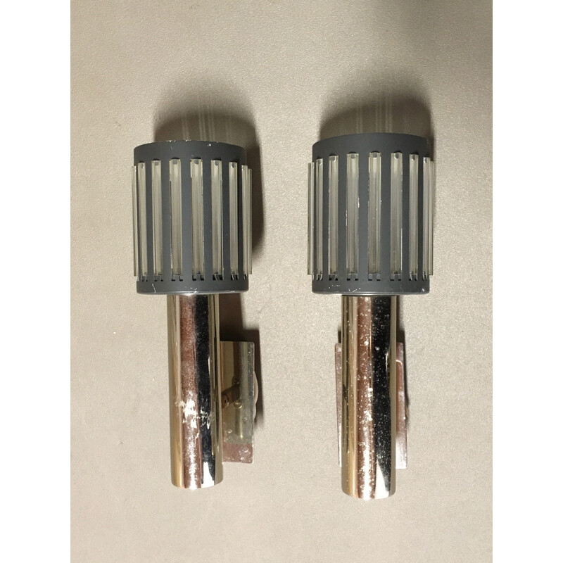 Pair of vintage metal sconces 1950