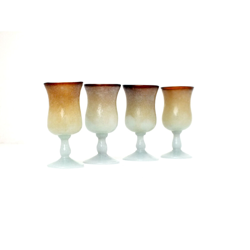  Napoleone Martinuzzi Italy design for Venini in years 30 four glasses 