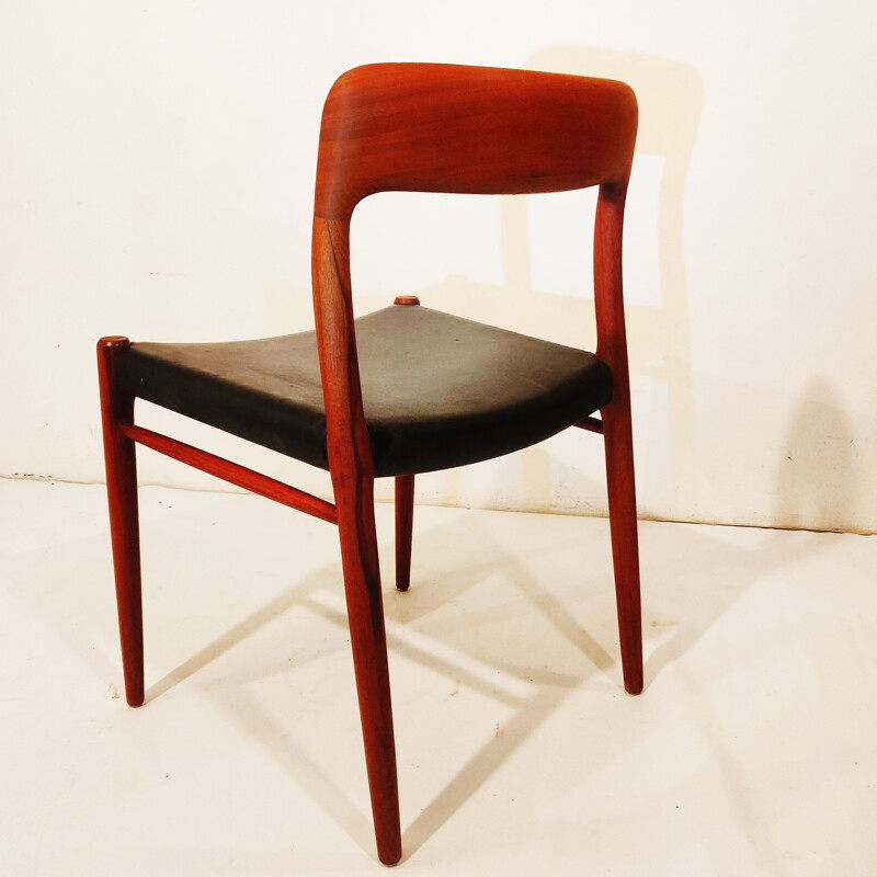 Vintage Model 75 Teak chair by Niels O. Møller for J.L. Møllers