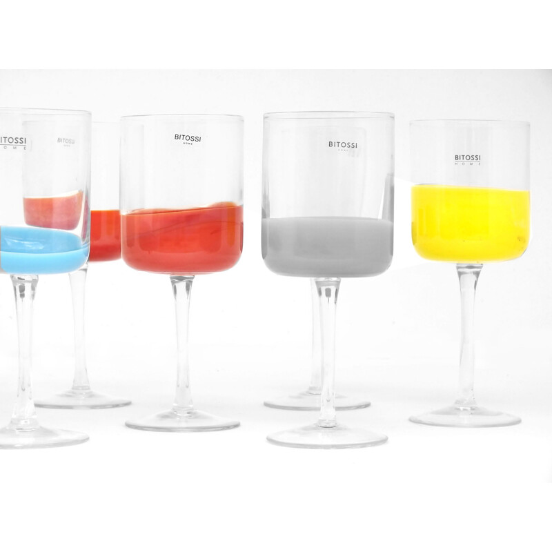 Vinatge tumble spot 9 glass various colour Italy                