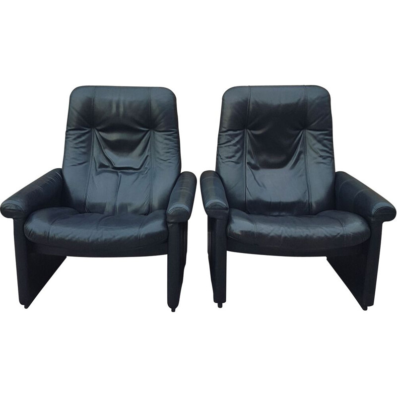 Pair of DS50 leather armchairs by De Sede, Switzerland, 1970s