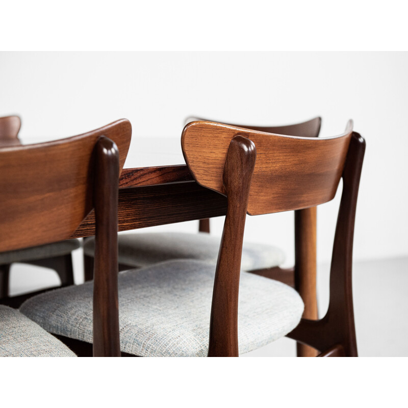 Set of 6 Vintage Danish dining chairs in teak by Schiønning & Elgaard