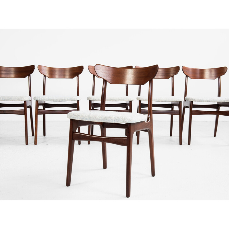 Set of 6 Vintage Danish dining chairs in teak by Schiønning & Elgaard