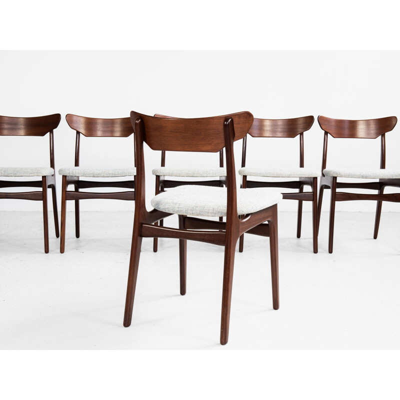 Set of 6 Vintage Danish dining chairs in teak by Schiønning & Elgaard