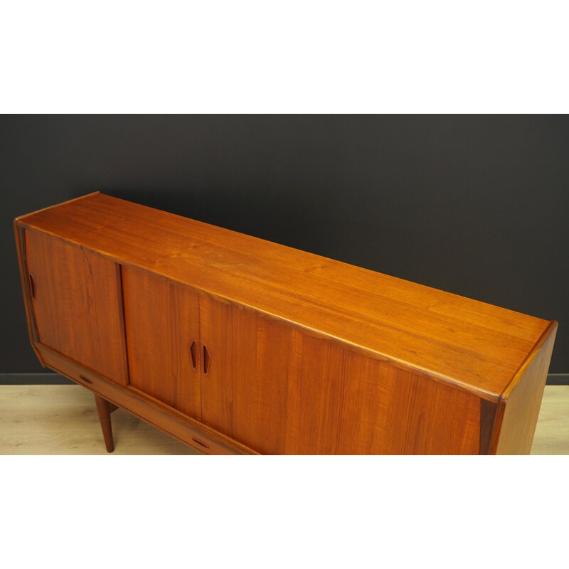 Vintage danish highboard in teak with inner mirror 1970