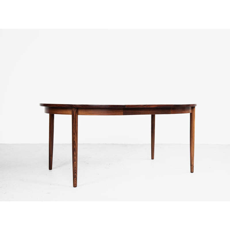 Vintage extendable round dining table in rosewood by Skovby, 1960s