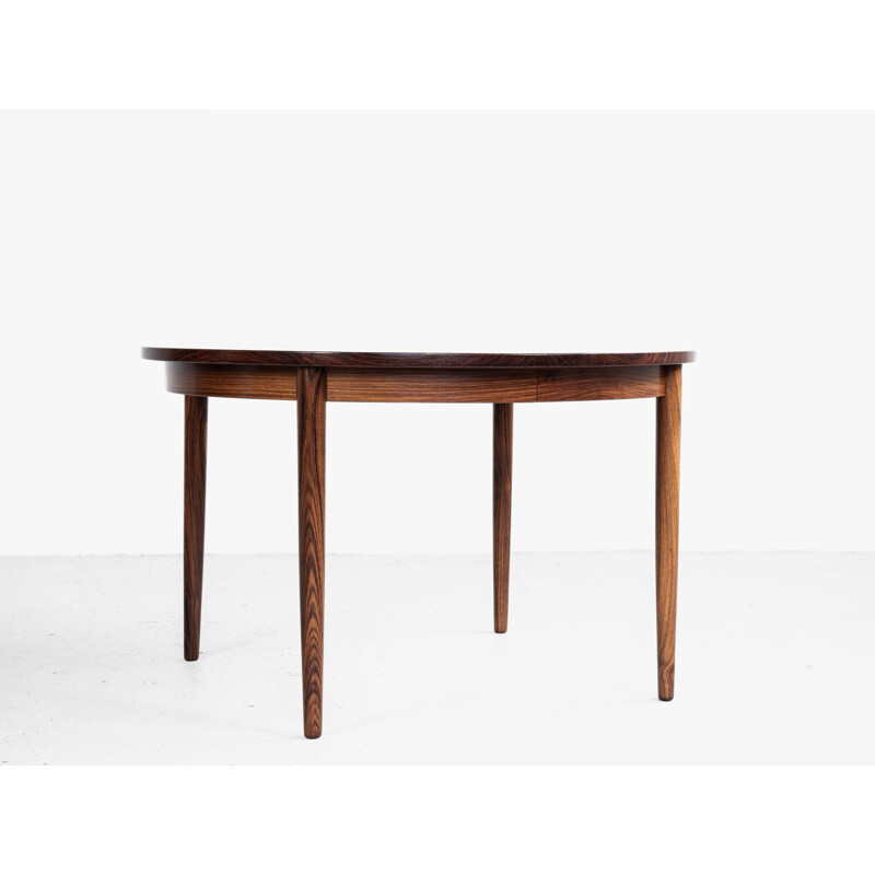 Vintage extendable round dining table in rosewood by Skovby, 1960s