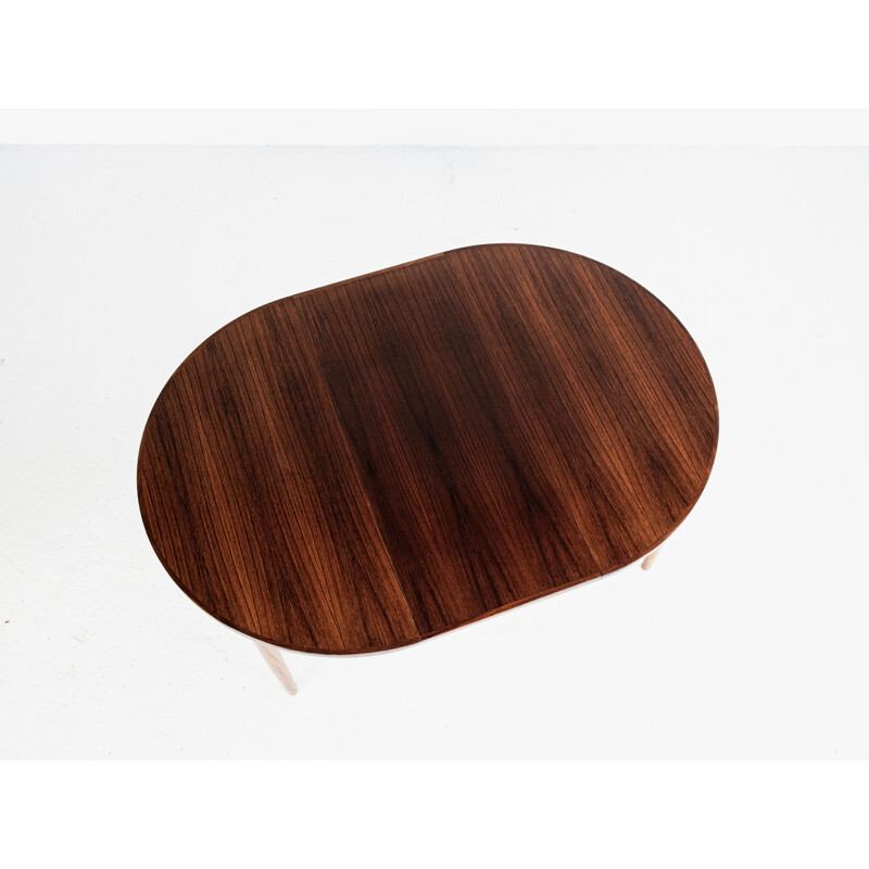 Vintage extendable round dining table in rosewood by Skovby, 1960s