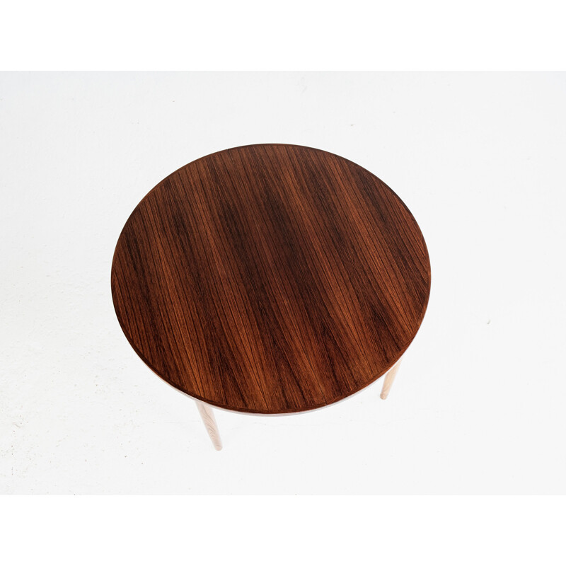 Vintage extendable round dining table in rosewood by Skovby, 1960s